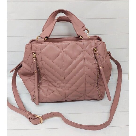 Urban Expressions Simon Satchel Vegan Leather Quilted Purse Large Dimensions: 12 - Picture 3 of 12